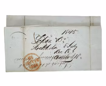 Antikt brev Stockholm-London, 1845