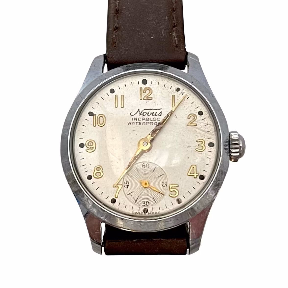 Vintage Novus herreklokke - Sveitsiskprodusert - Incabloc - ca. 1950-tallet