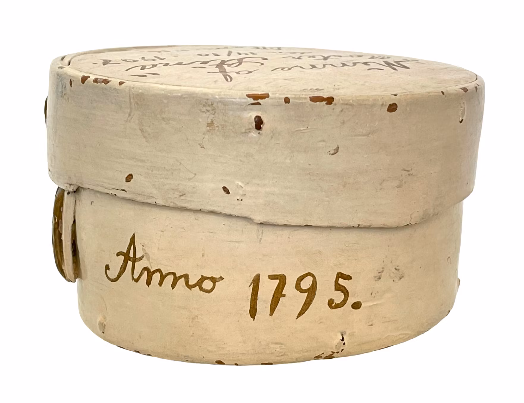 Antikk trekost - datert 1795, minne om «tante Stina» (1907)