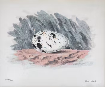 Björn Dahl -litografi med äggmotiv - numrerad 283/300 - signerad