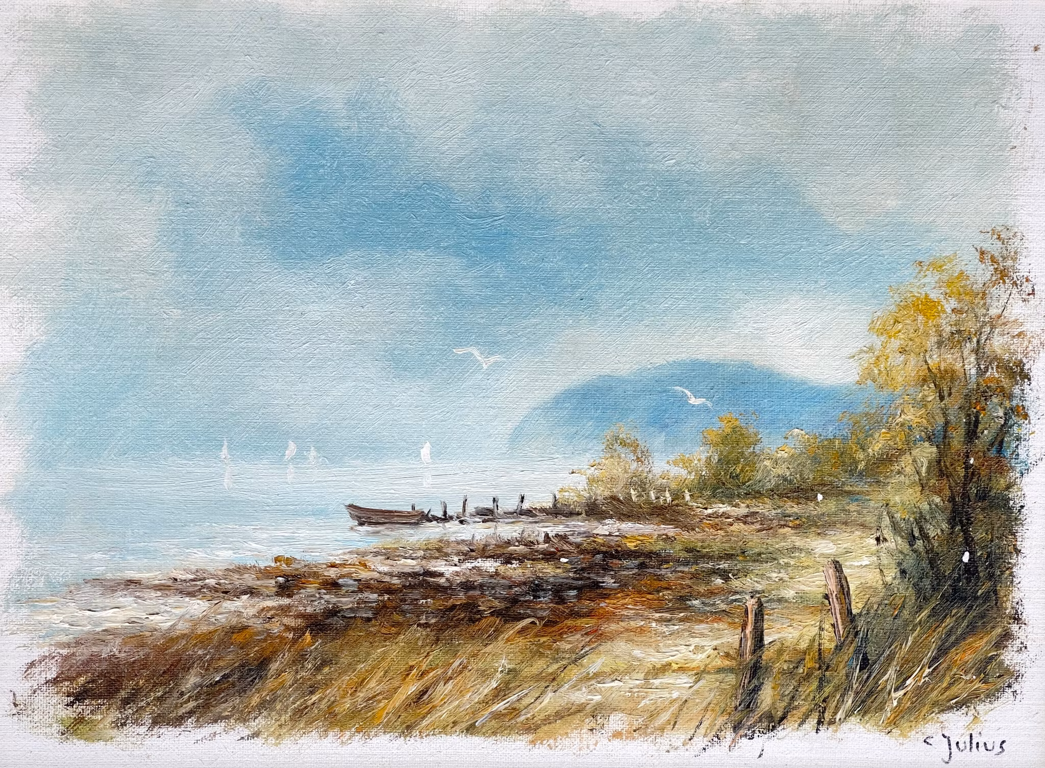 C. Julius - "Nyhamnsläge" - olje på lerret - signert