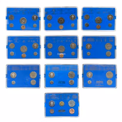 Svenska myntset 1980-1988 + 1999 - 10 kompletta årssatser - Myntverket Eskilstuna