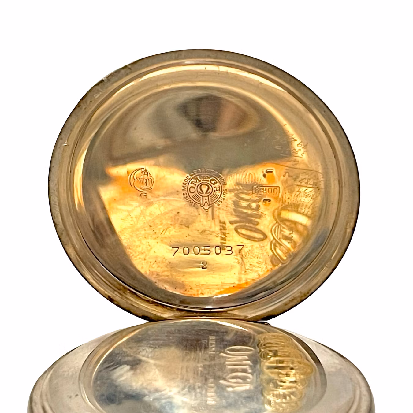 Antik Omega, Bienne Geneve, Fickur med Bordställ - Silver - Schweiziskt urverk