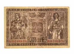 Tyskland 20 Mark - Darlehnskassenschein 1918 (Kejsarriket / WWI)
