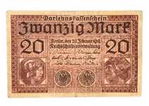 Tyskland 20 Mark - Darlehnskassenschein 1918 (Empire / WWI)