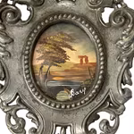 Miniatyrmaleri i metallramme, signert Bary - Barokkstil