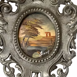 Miniatyrmaleri i metallramme, signert Bary - Barokkstil