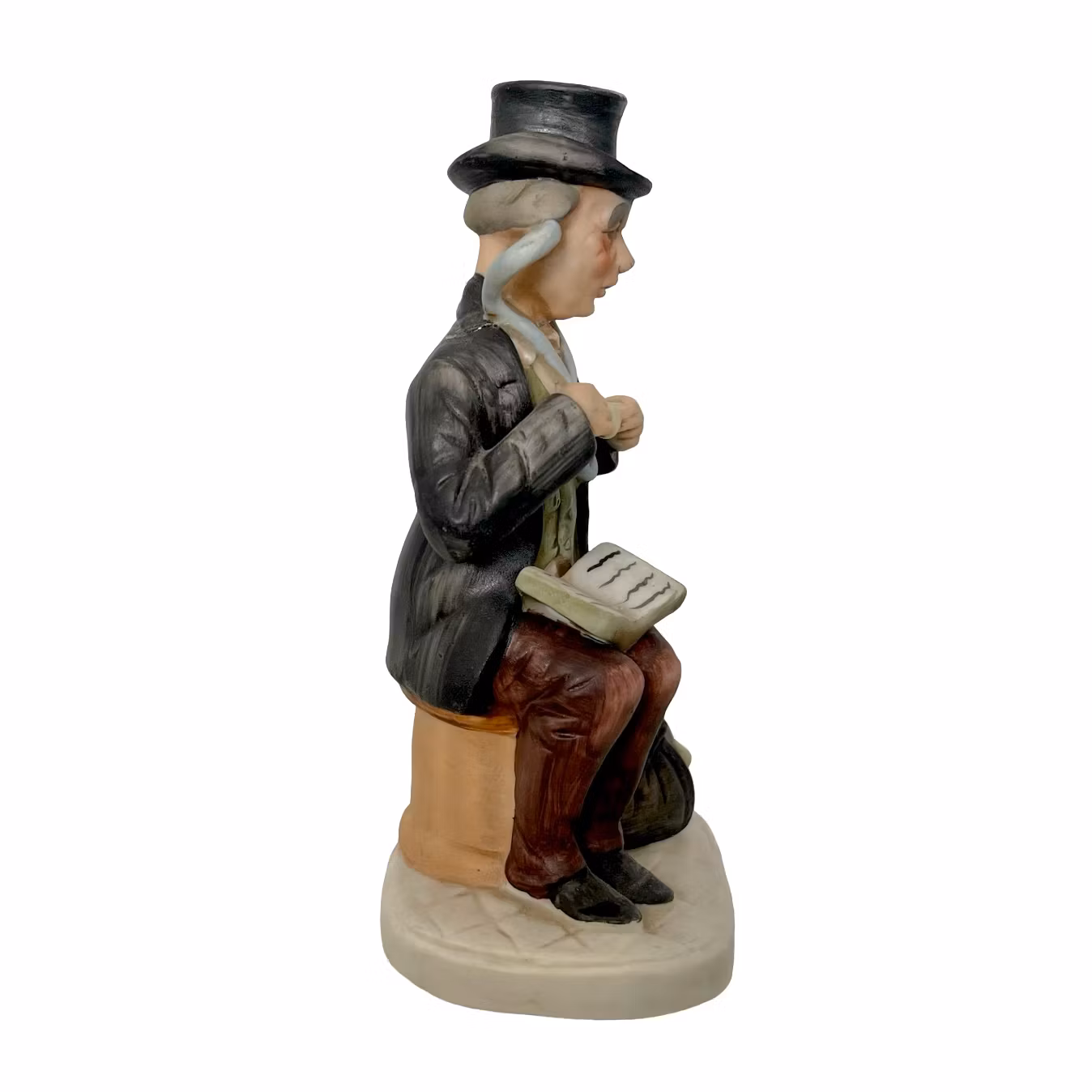 Porslinsfigur - äldre läkare med stetoskop, handmålad