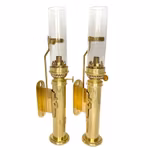 Eksklusivt par antikke messingvegglamper - CV Harnisch Etf, København, Danmark