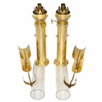 Eksklusivt par antikke messingvegglamper - CV Harnisch Etf, København, Danmark