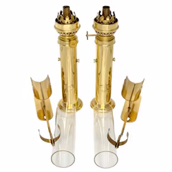 Ekskluzywna para kinkietów z antycznego mosiądzu - CV Harnisch Etf, Kopenhaga, Dania