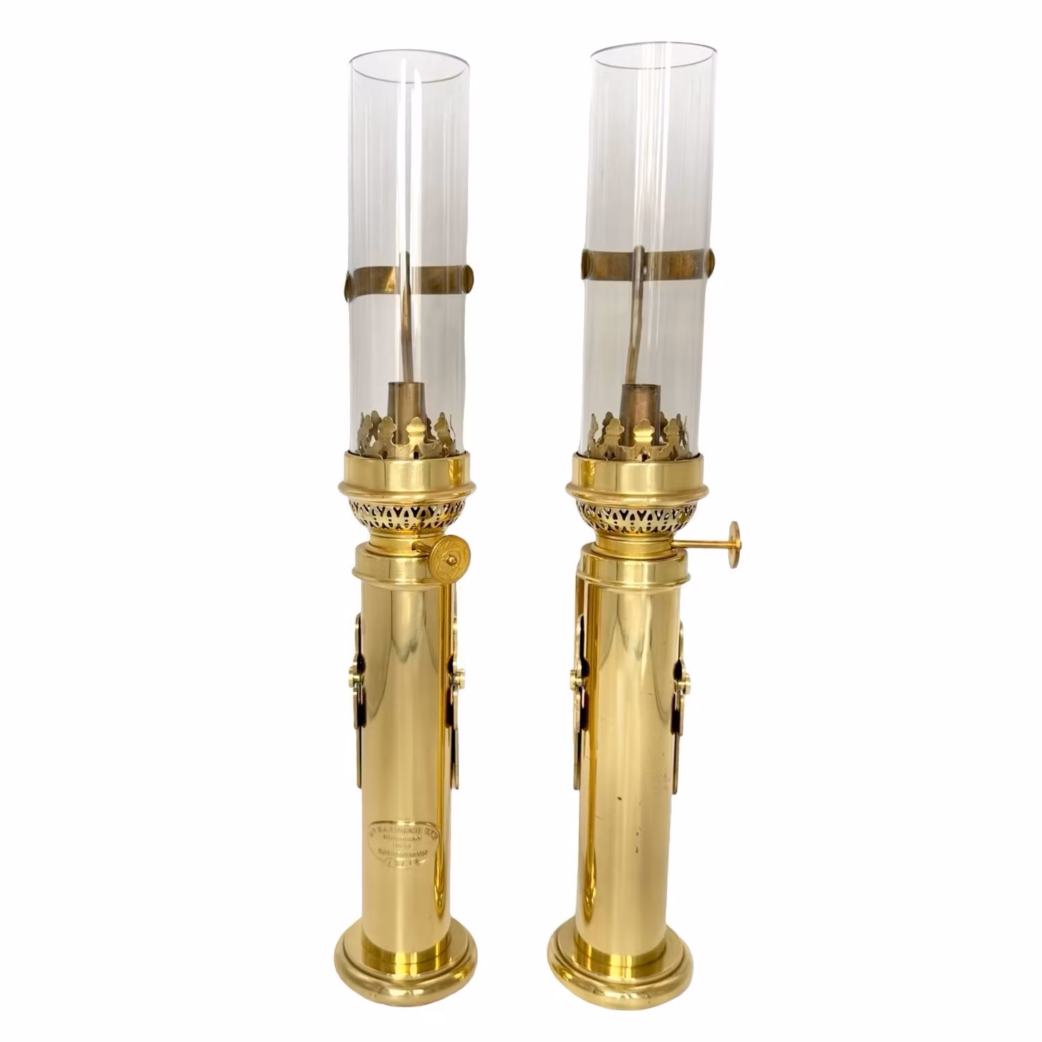 Eksklusivt par antikke messingvegglamper - CV Harnisch Etf, København, Danmark