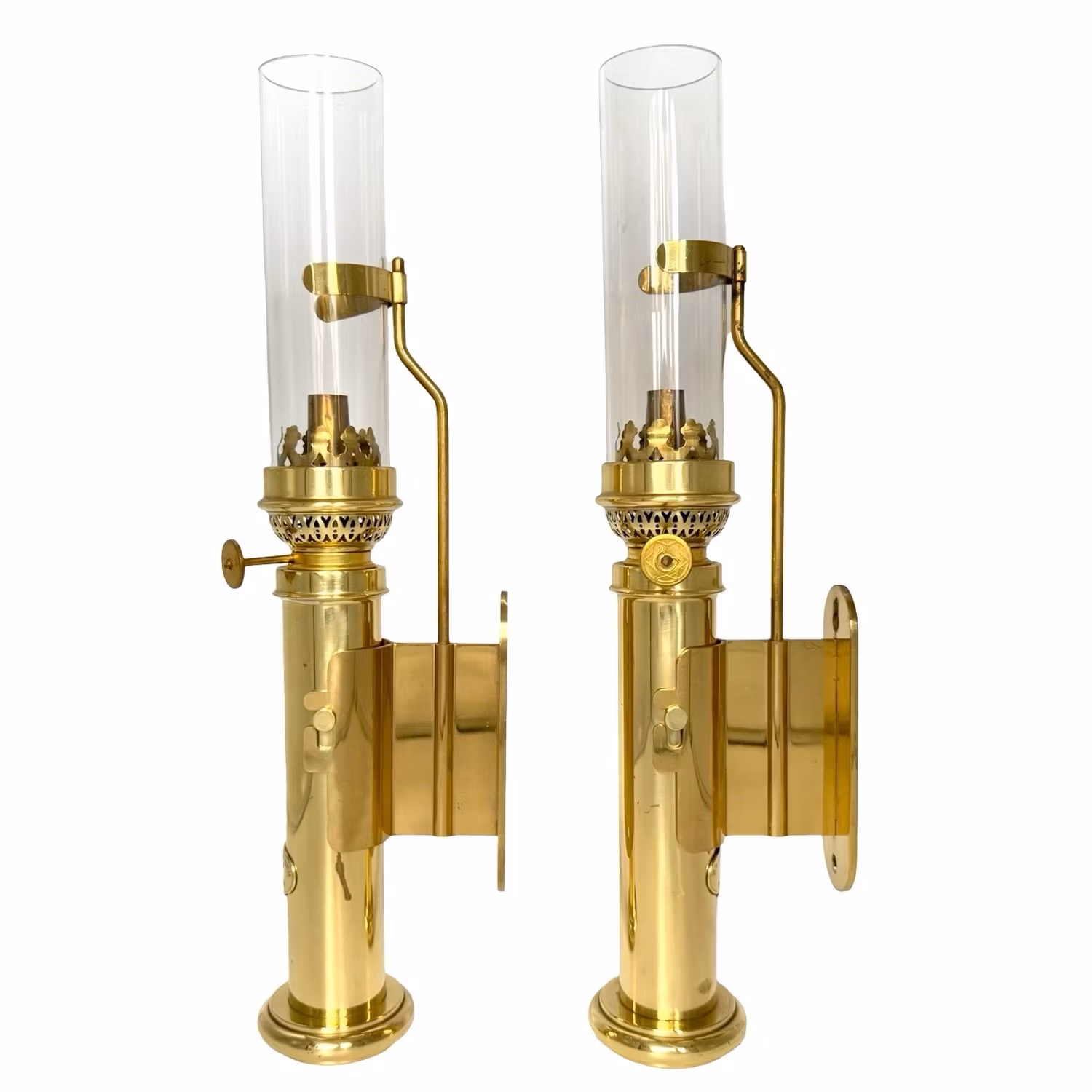 Eksklusivt par antikke messingvegglamper - CV Harnisch Etf, København, Danmark