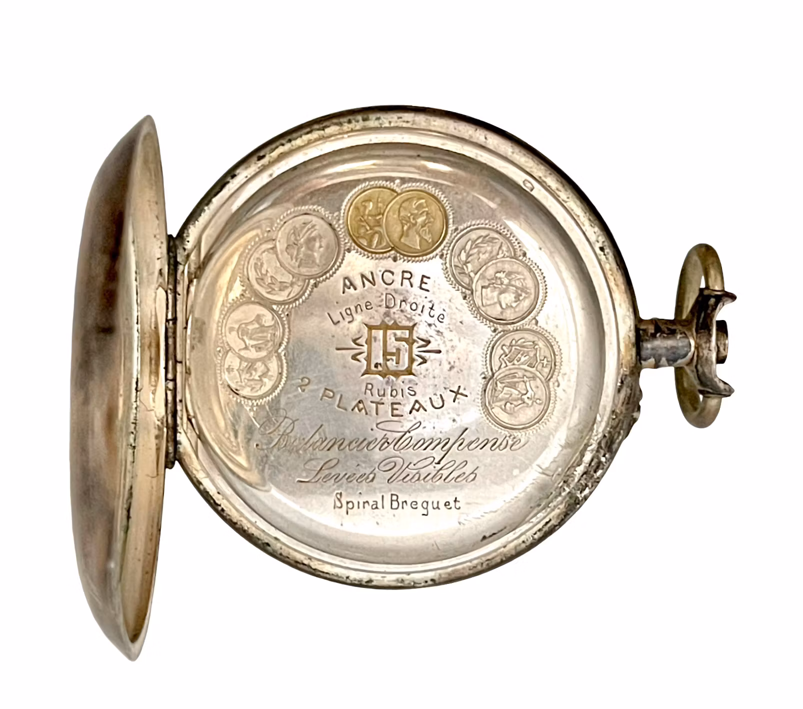 Antikt fickur i silver - J.K. Andersson, Wislanda - 15 Rubis, Ancre Ligne Droite