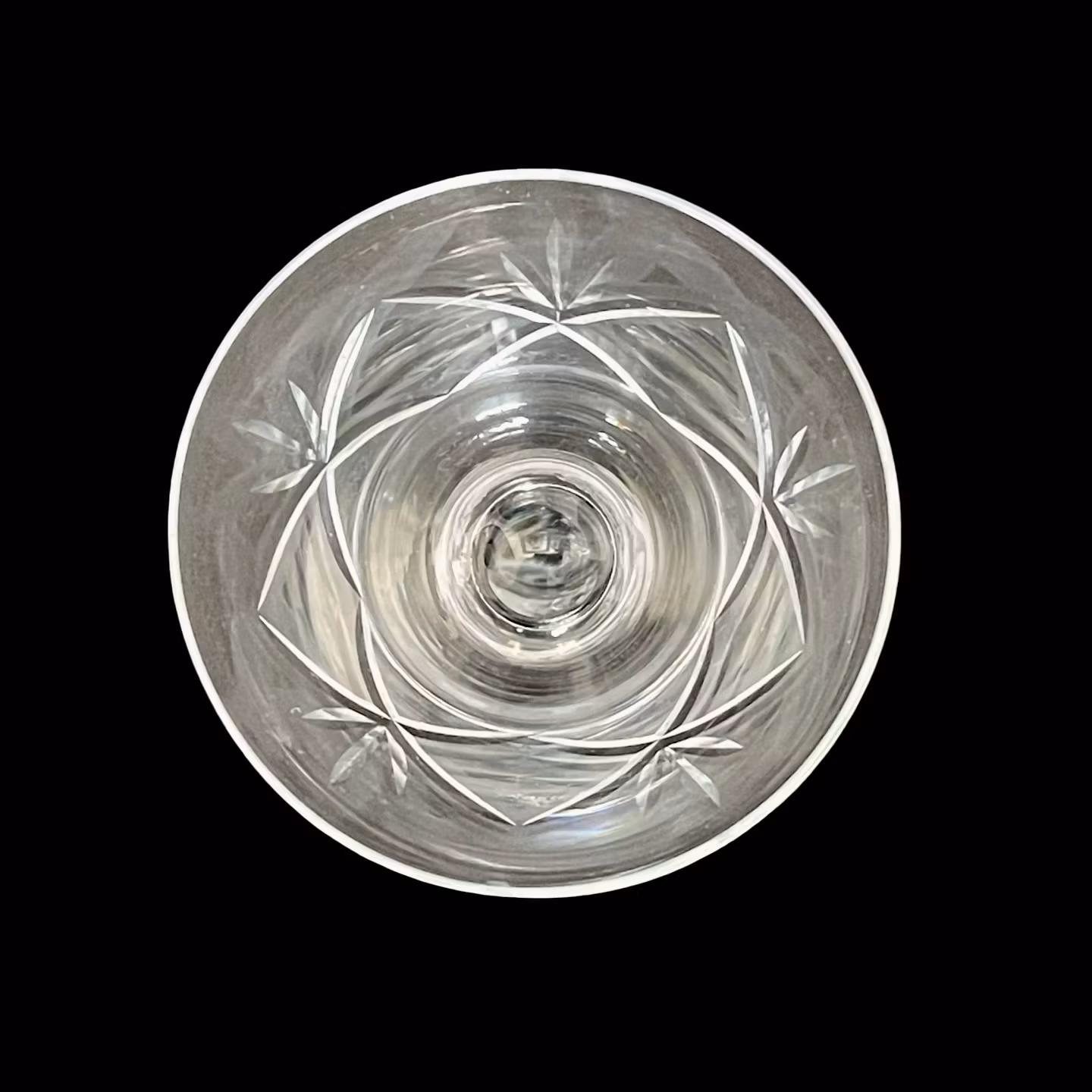 4 stykker slipt glass - Håndslipt, vintage