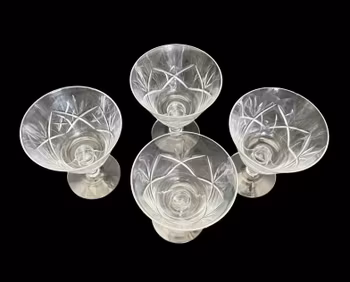 4 st slipade glas - Handslipade, vintage