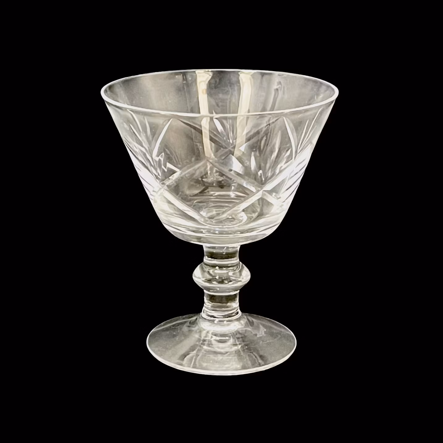 4 stykker slipt glass - Håndslipt, vintage