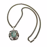 Vintage halskjede i sølv 835 med blå stein, Art Deco