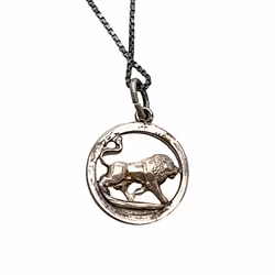 Halsband i sterling silver 925 - Lejonmotiv (stjärntecken Lejonet)
