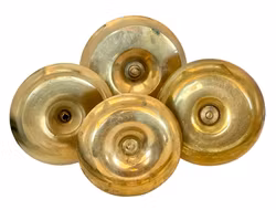 4 Antika mässingsljusstakar - Skruv / justerbara