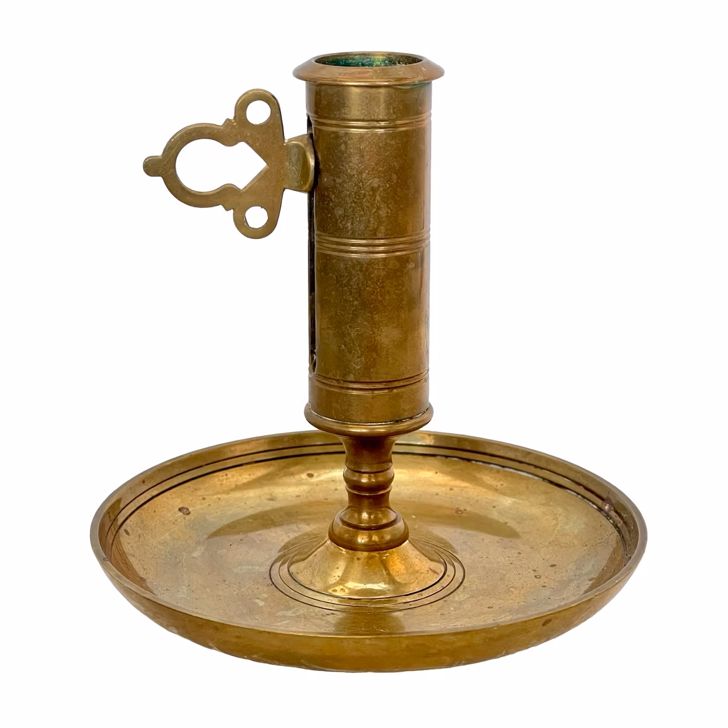 4 Antika mässingsljusstakar - Skruv / justerbara