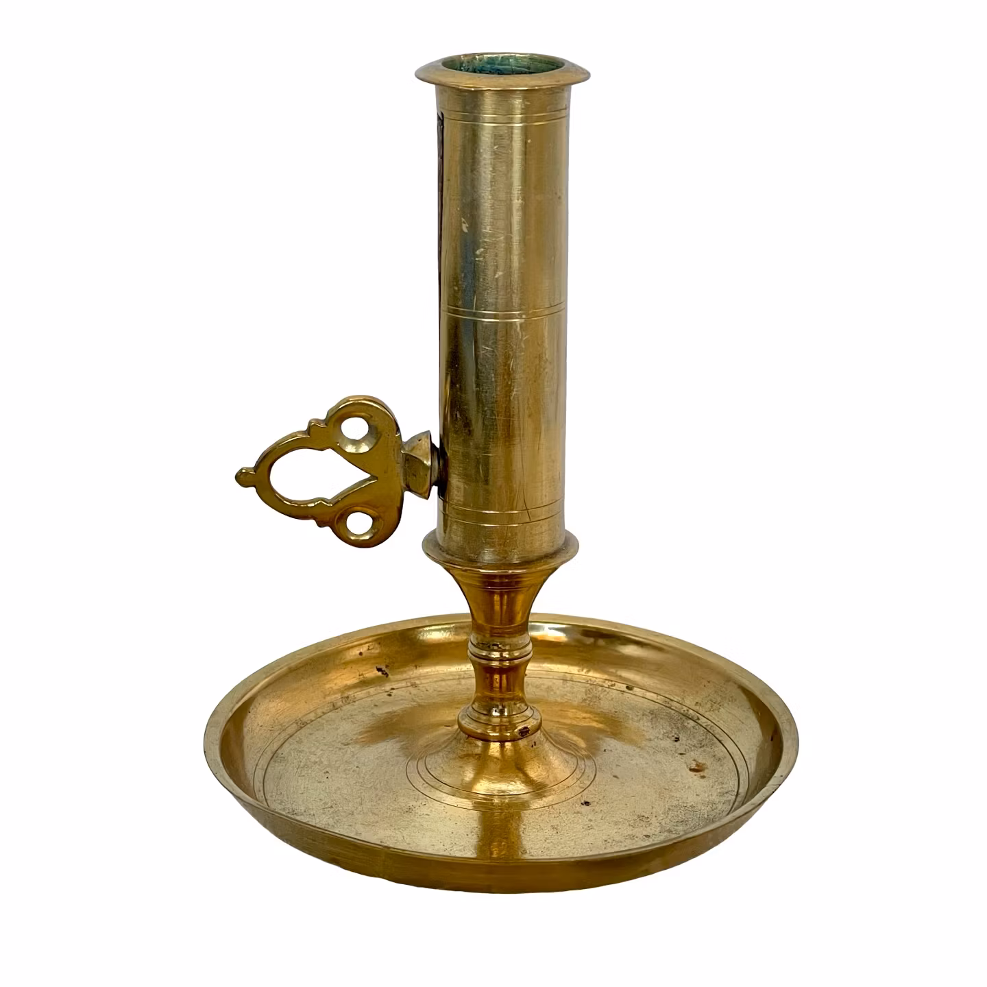 4 Antika mässingsljusstakar - Skruv / justerbara