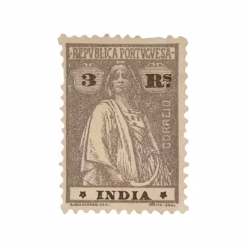 Portuguese India - 3 Rupias "Ceres" - kolonialutgåva från tidigt 1900-tal
