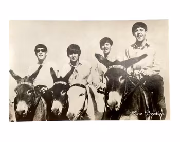 Vintage vykort - "The Beatles" - svartvitt motiv - Nr 476 - 1960-tal