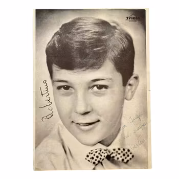 Vintage autograferat vykort - Robettino / Roberto (Triola Records, 1961)