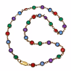 Värikäs lenkkikaulakoru - hopeinen lukko 925