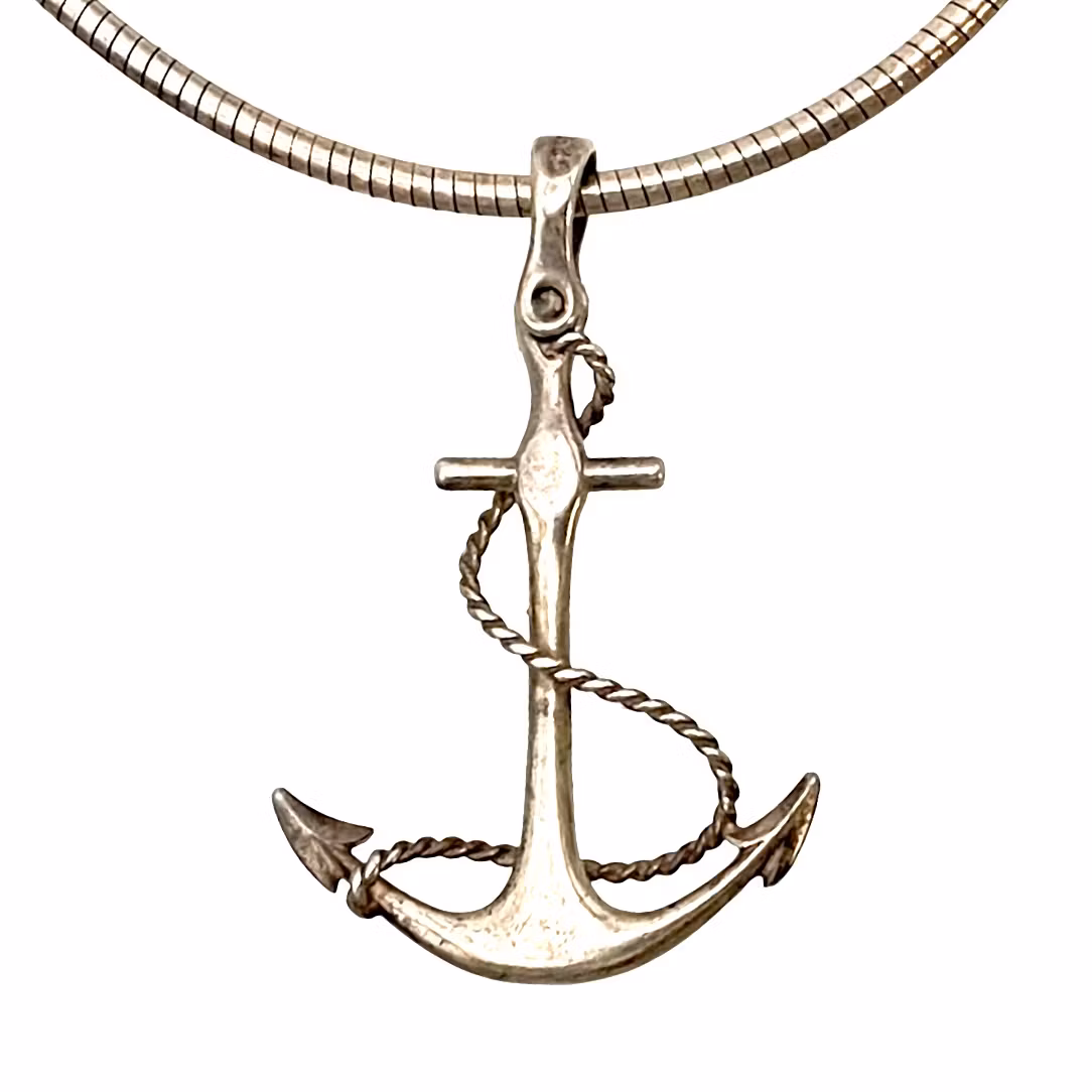 Bernhard Hertz Dania - Srebrny naszyjnik z kotwicą - srebro próby 925,