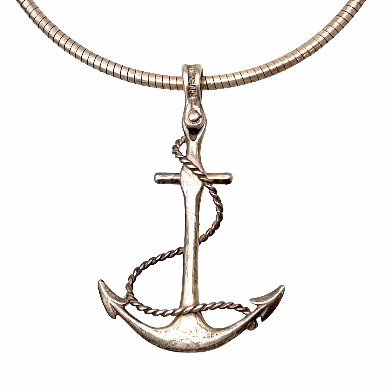 Bernhard Hertz Dania - Srebrny naszyjnik z kotwicą - srebro próby 925,