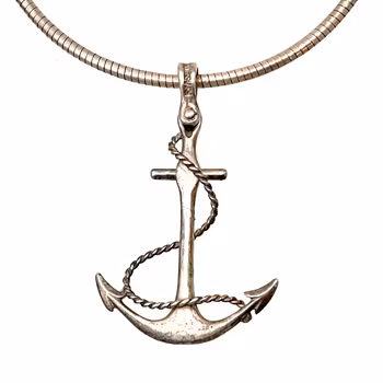 Bernhard Hertz Danmark - Silverhalsband med ankare - 925 sterling silver,