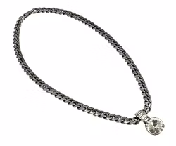 Collana esclusiva in argento - catena armatura e ciondolo scintillante