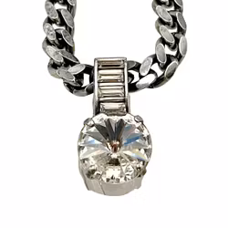 Collana esclusiva in argento - catena armatura e ciondolo scintillante