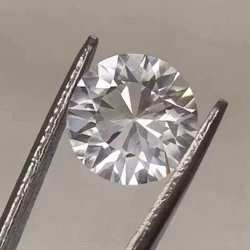 Färglös rund Topas - 2,25 ct, Briljant slipad