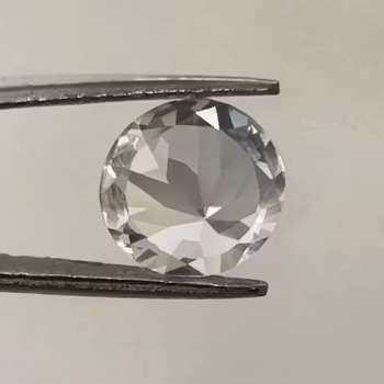 Färglös rund Topas - 2,25 ct, Briljant slipad