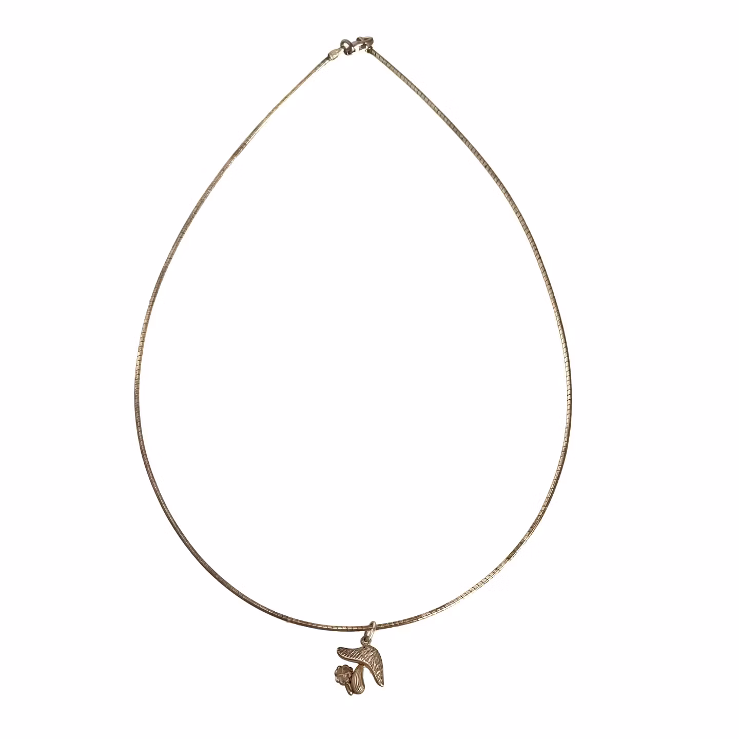 Halsband i äkta silver med svamp och blomma hänge