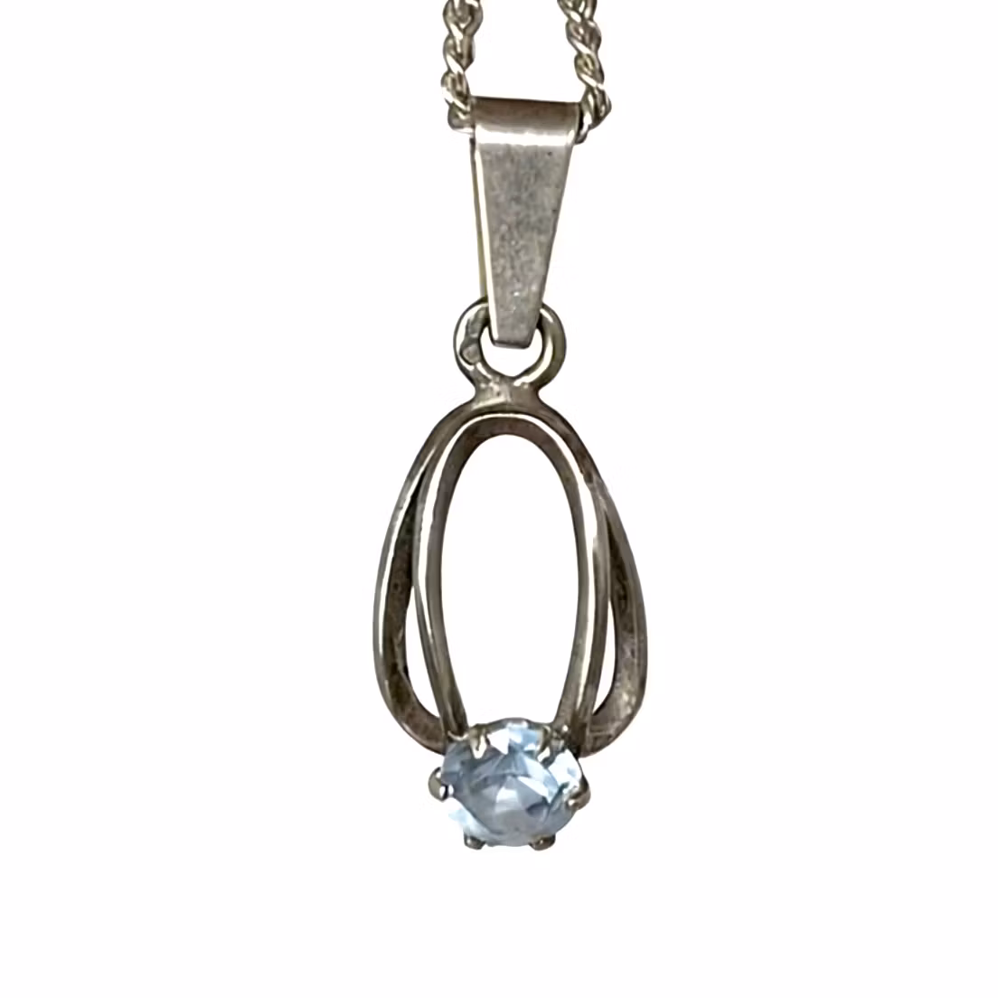 Halsband i sterlingsilver med hänge - Topas, Salovaara, Turku, Finland