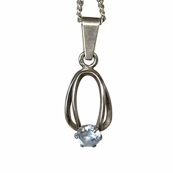 Halsband i sterlingsilver med hänge - Topas, Salovaara, Turku, Finland