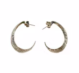 Örhängen i Sterlingsilver 925 - Handgjorda Strukturerade Hoops - OPI Design