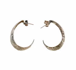 Örhängen i Sterlingsilver 925 - Handgjorda Strukturerade Hoops - OPI Design