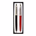 Två Parker kulspetspennor i originalask - svart & röd