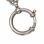 Antik fickurskedja i silver - stämplad, Modell med karbinhake och rund låsring