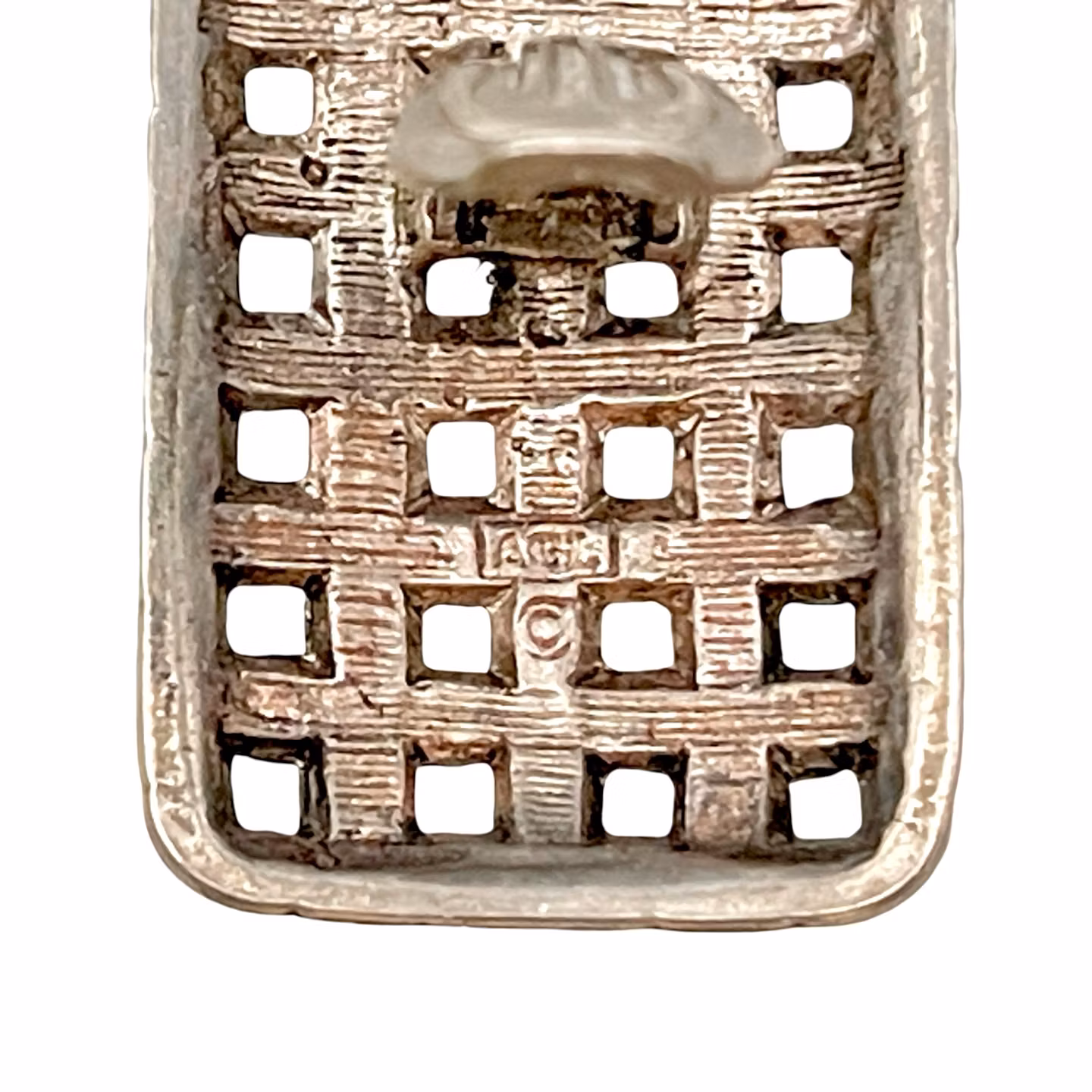 Vintage AGL design - klipsörhängen i vitmetall