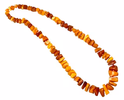 Antique Baltic amber necklace - Hand polished pieces in honey and cognac color