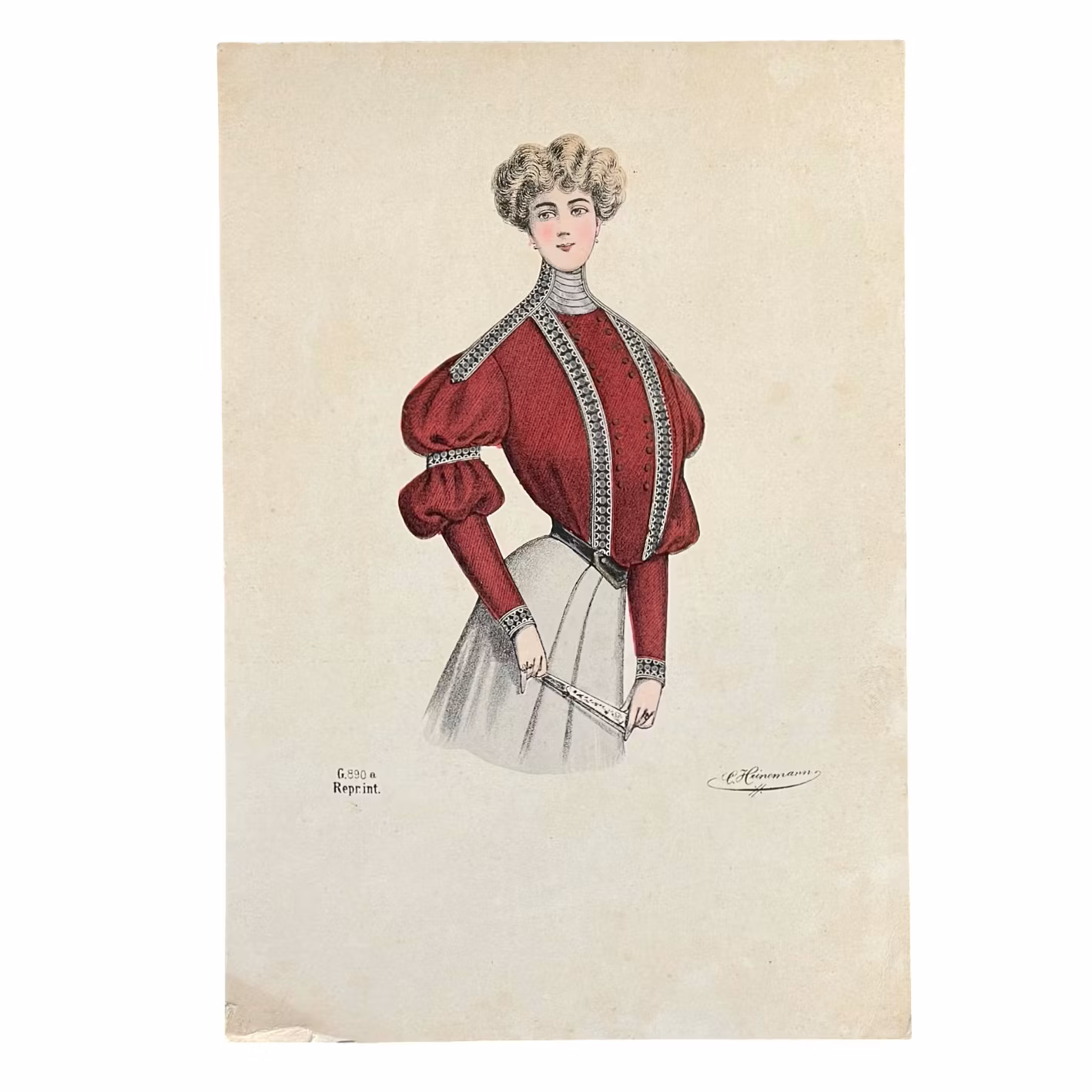 Older print - Fashion illustration by C. Heinemann - circa 1890-1910