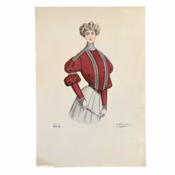 Older print - Fashion illustration by C. Heinemann - circa 1890-1910