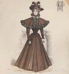 Antikk moteplakat H & H - ca. 1885-1905 - Håndkolorert litografi