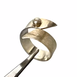 Handgemaakte modernistische zilveren ring - Scandinavisch design - 925 sterling zilver